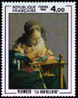 France : 4,00 Multicolore La Dentelière de Vermeer