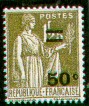France : 50c s 1f 25 olive type Paix