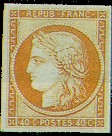 France : 10c orange type Cérès