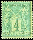 France : 4c vert type Sage N sous B