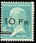 France : 10f sur 1f 50 bleu Pasteur Paquebot Ile-de-France